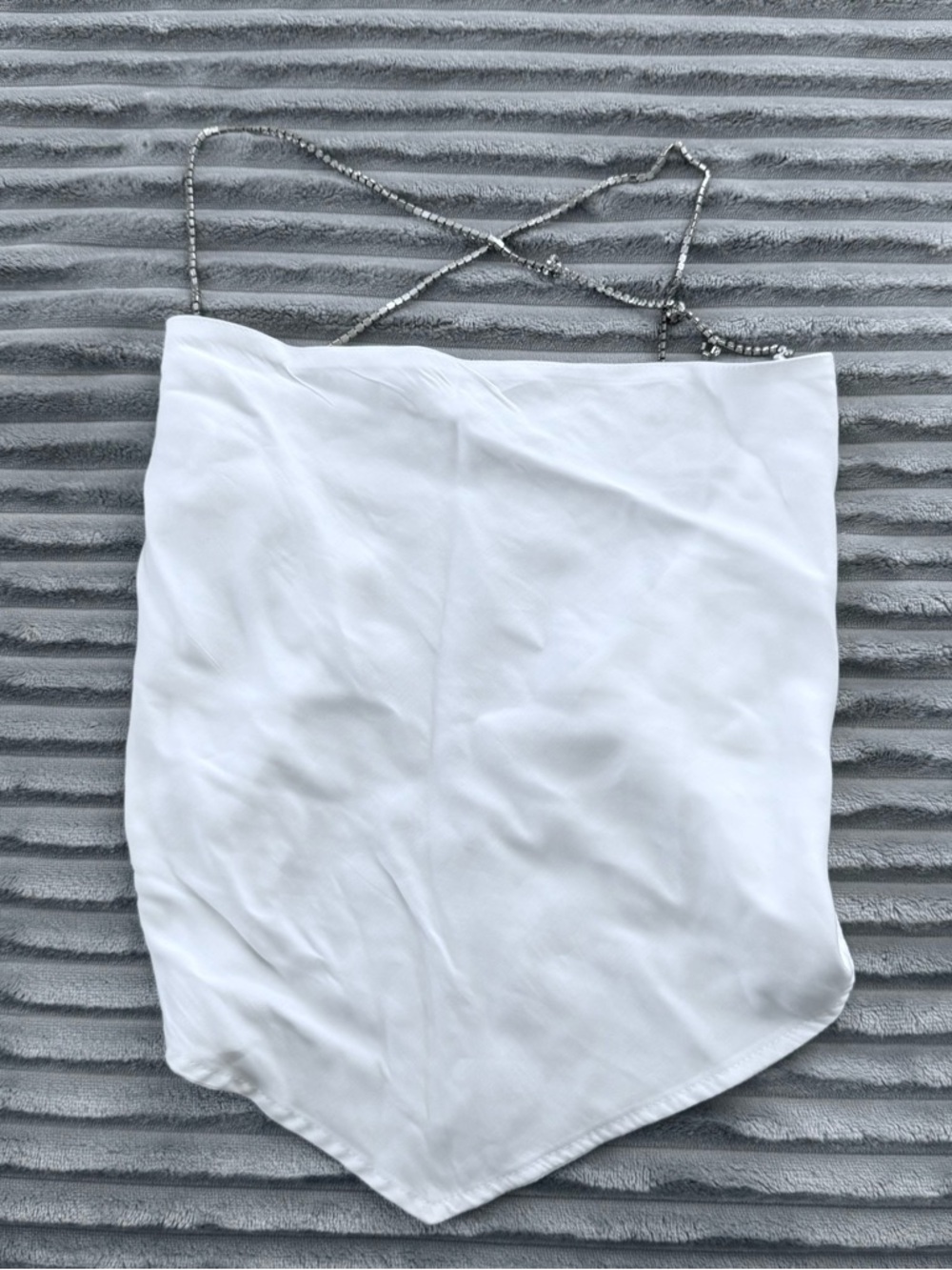 Forever 21 White Camisole with Rhinestone Straps